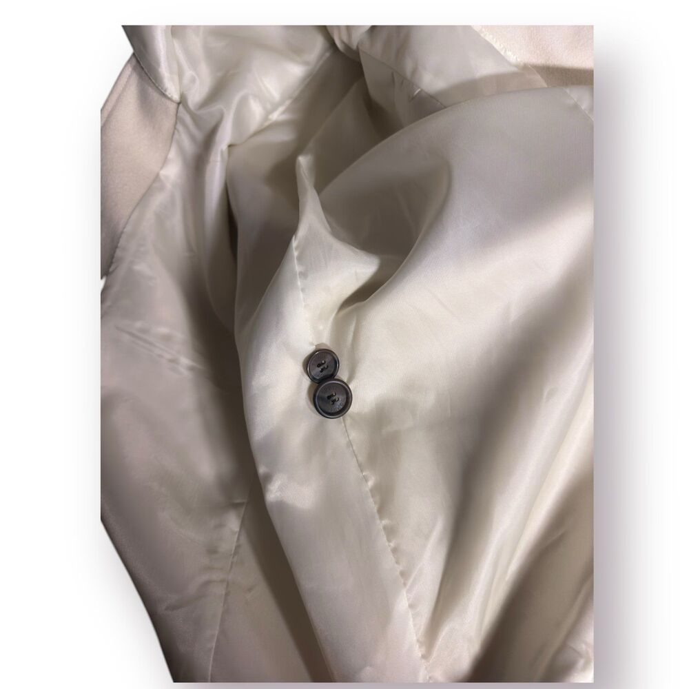 Esprit White‎ Elegant Buttoned Trench Coat with Belt Size Large Buttoned Collar - Picture 8 of 9